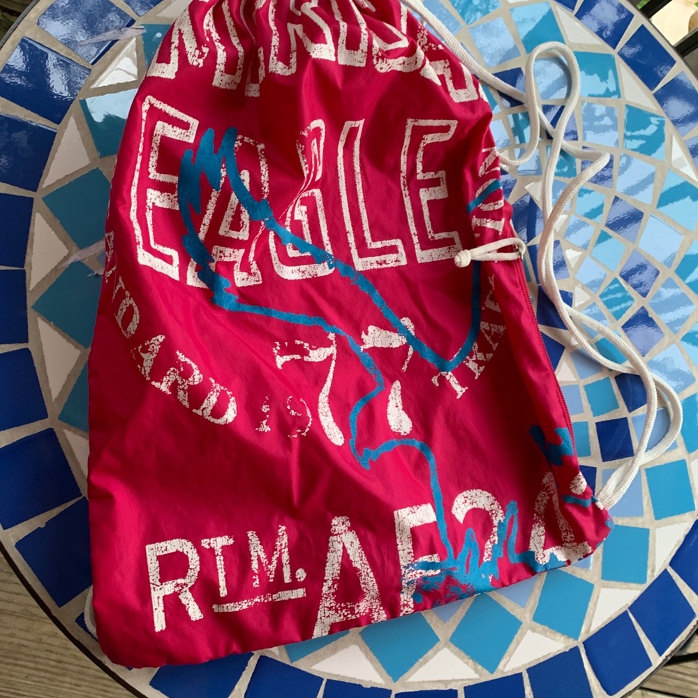 American Eagle Fuchsia Drawstring Backpack - image 5